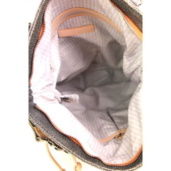 Sherpani GRAY CANVAS LEATHER HANDLES BACKPACK CONVERTIBLE SHOULDER BAG PURSE - Picture 8 of 14